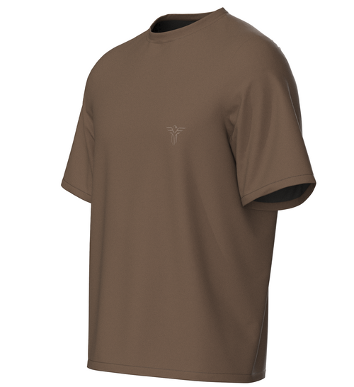 REVER - Plain Oversized T-Shirt - Brown