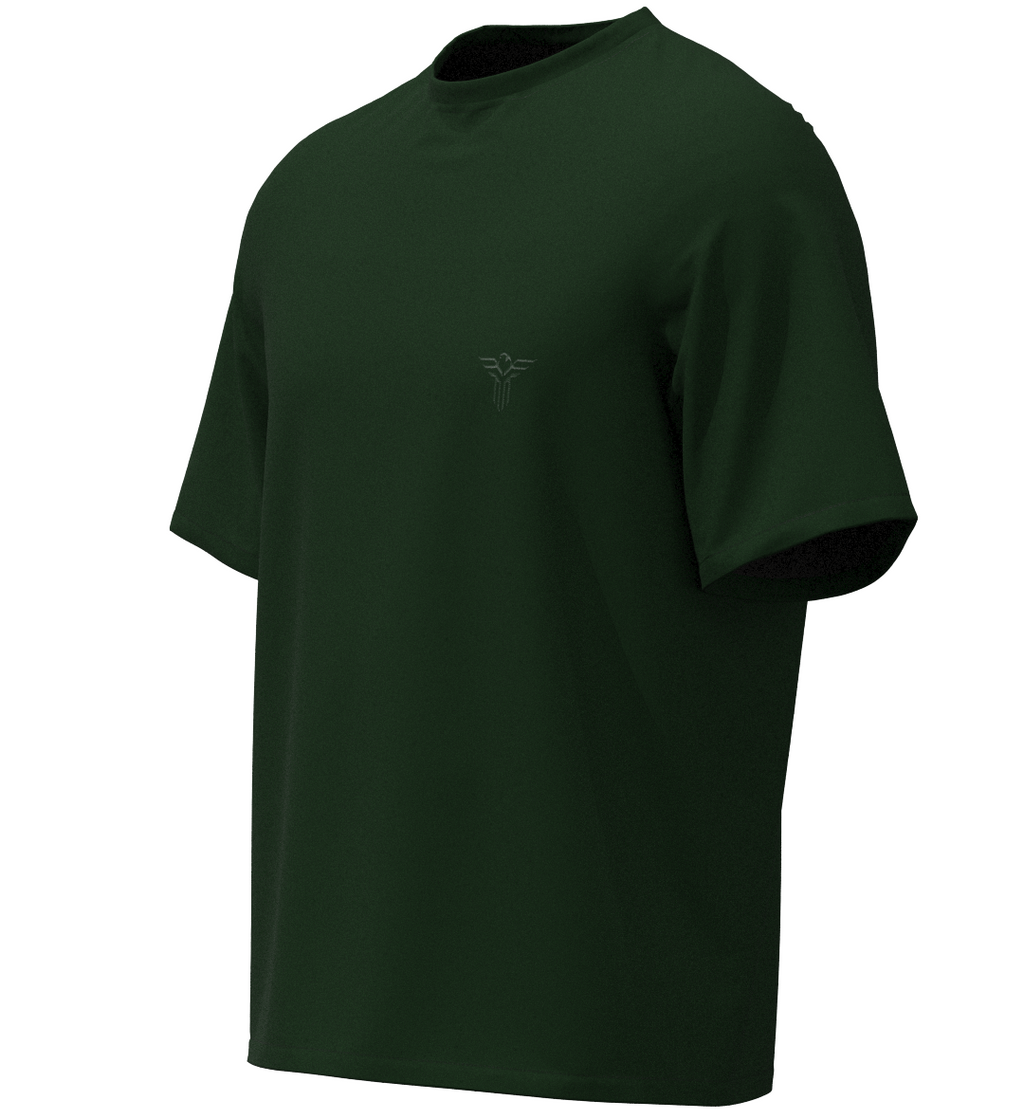 REVER - Plain Oversized T-Shirt - Dark Green