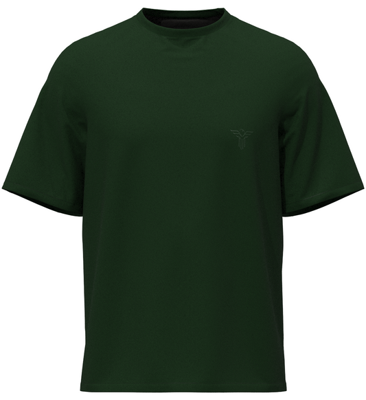 REVER - Plain Oversized T-Shirt - Dark Green