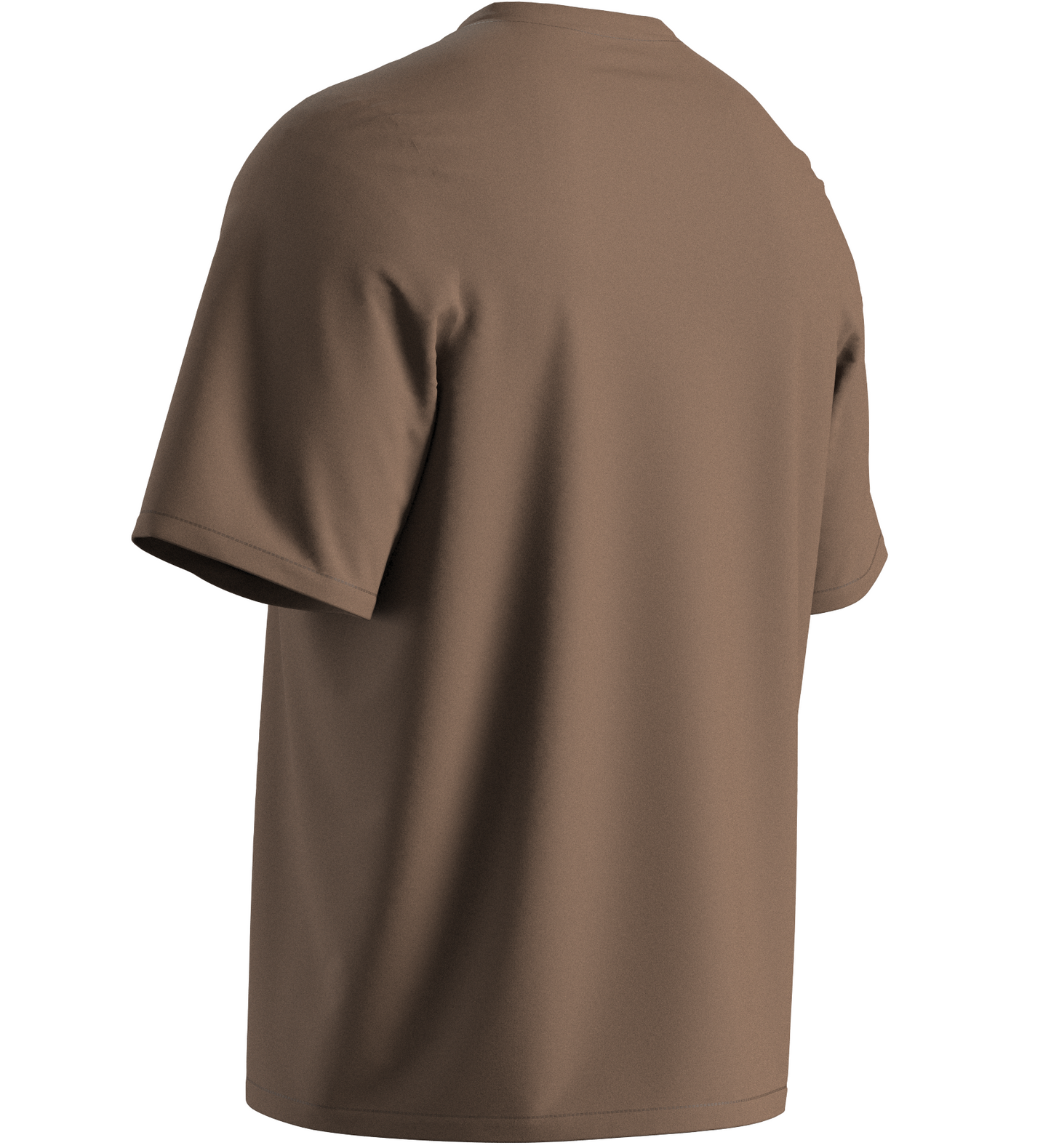 REVER - Plain Oversized T-Shirt - Brown - REVER