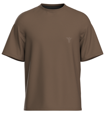 REVER - Plain Oversized T-Shirt - Brown - REVER