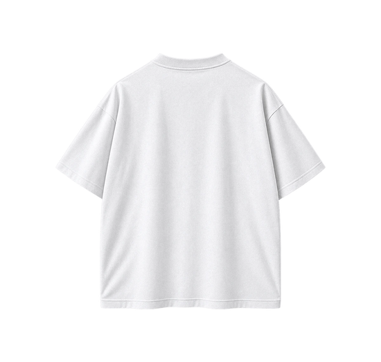 A plain white short-sleeve t-shirt shown from the back, photographed against a clean white background.
