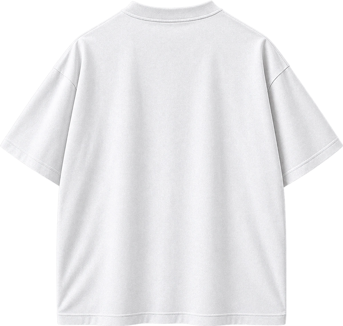 A plain white short-sleeve t-shirt shown from the back, photographed against a clean white background.