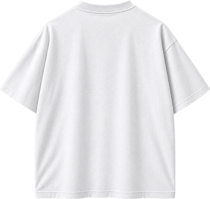 A plain white short-sleeve t-shirt shown from the back, photographed against a clean white background.