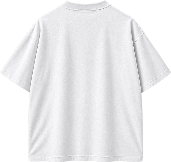 A plain white short-sleeve t-shirt shown from the back, photographed against a clean white background.