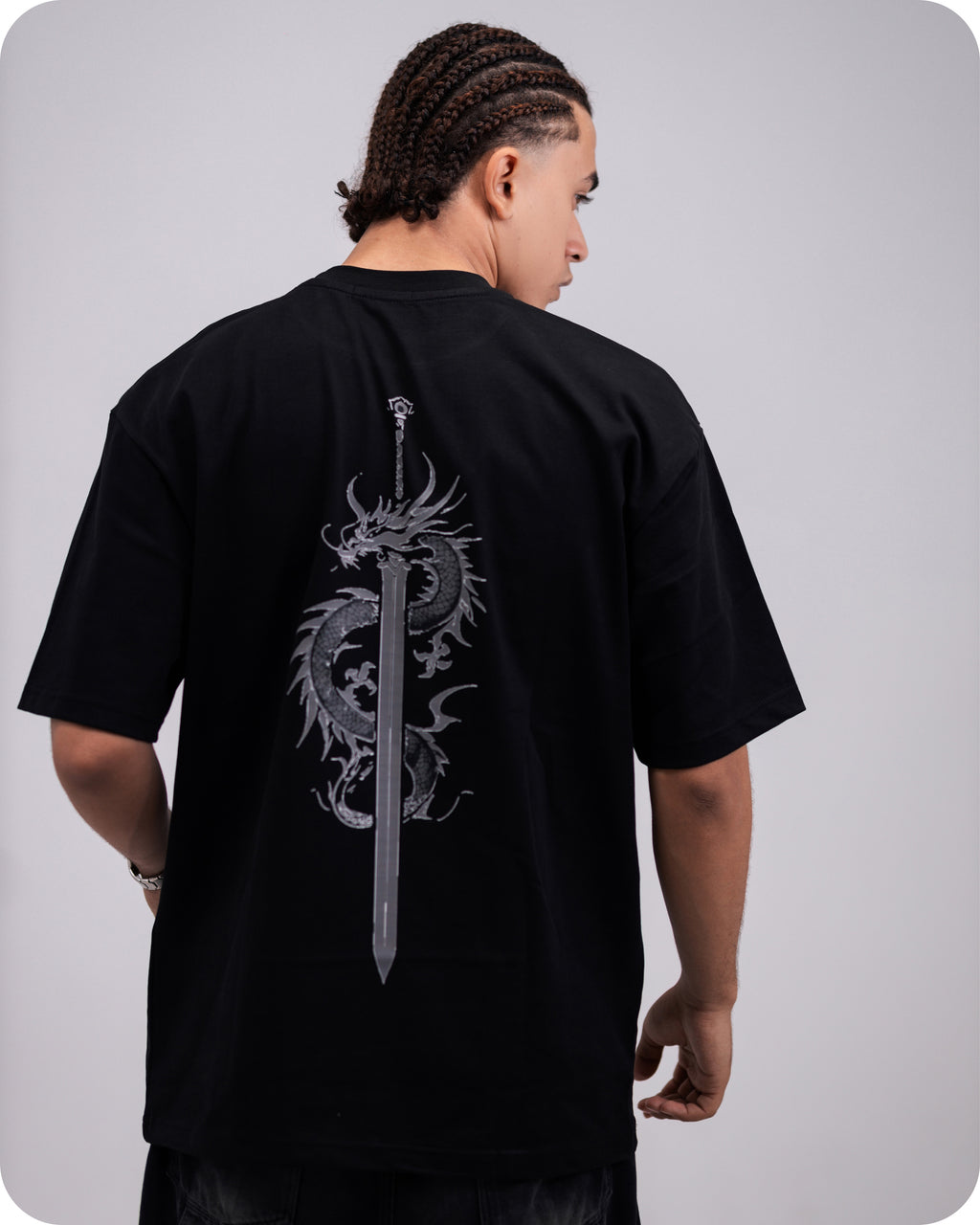 REVER – Oversized T-Shirt – Black [Dragon] Print - REVER