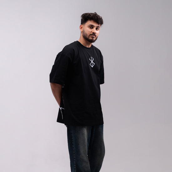 REVER – Oversized T-Shirt – Black [JOJO] Print - REVER