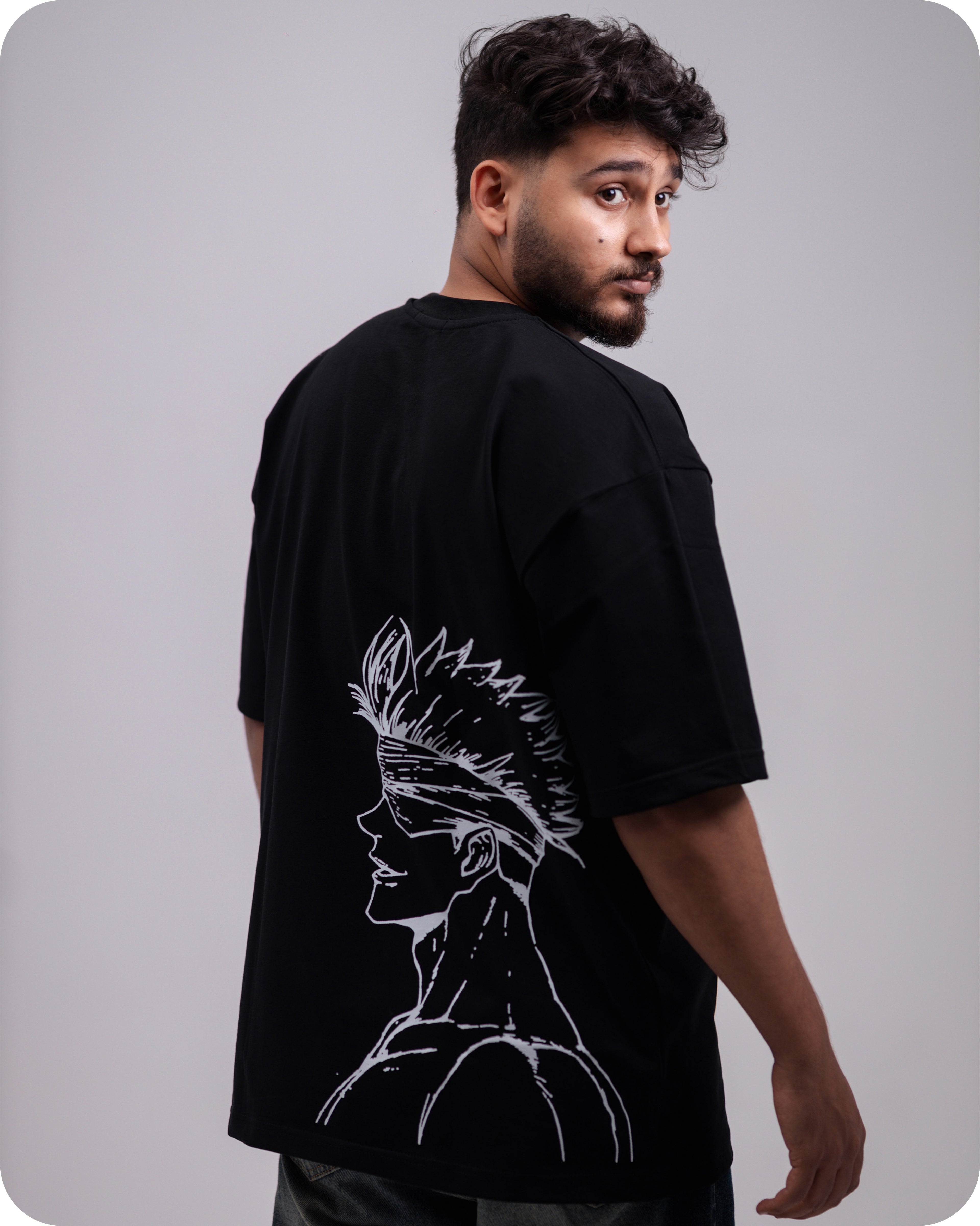 REVER – Oversized T-Shirt – Black [JOJO] Print - REVER