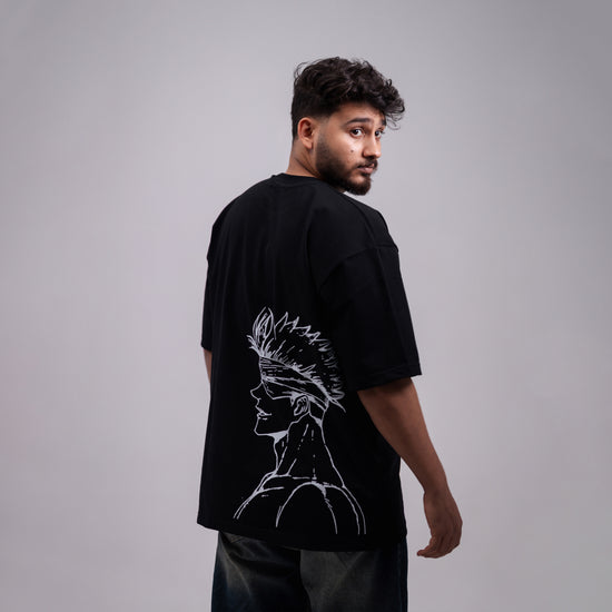 REVER – Oversized T-Shirt – Black [JOJO] Print - REVER