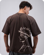 REVER – Oversized T-Shirt – Brown [JOJO] Print - REVER