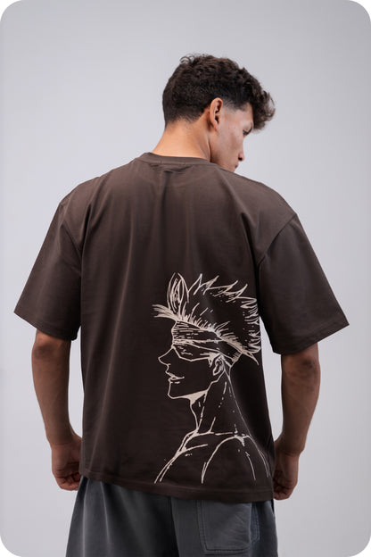 REVER – Oversized T-Shirt – Brown [JOJO] Print - REVER