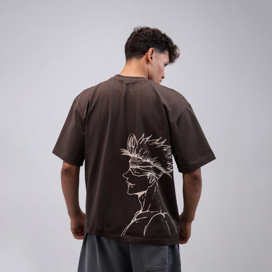 REVER – Oversized T-Shirt – Brown [JOJO] Print - REVER