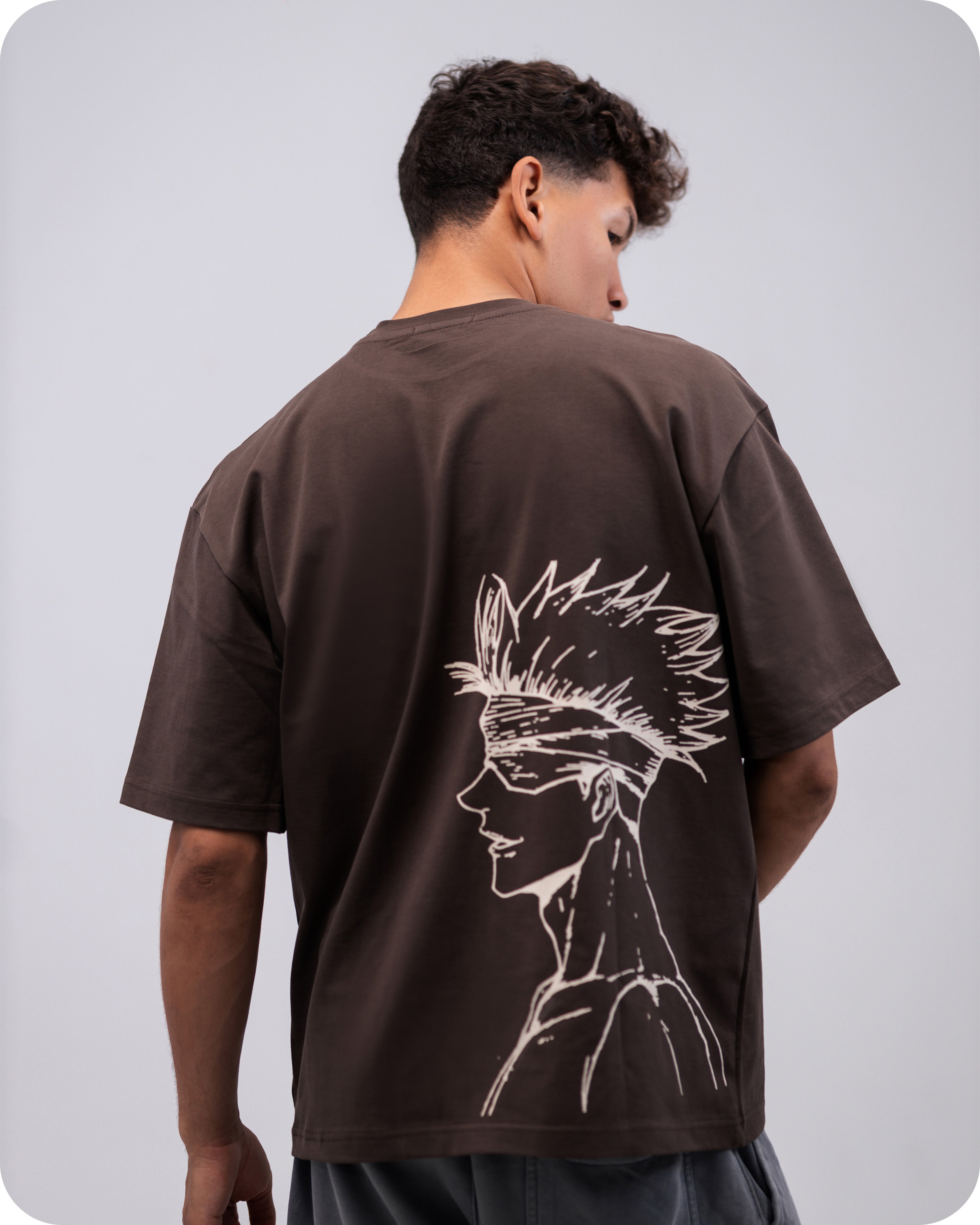 REVER – Oversized T-Shirt – Brown [JOJO] Print - REVER
