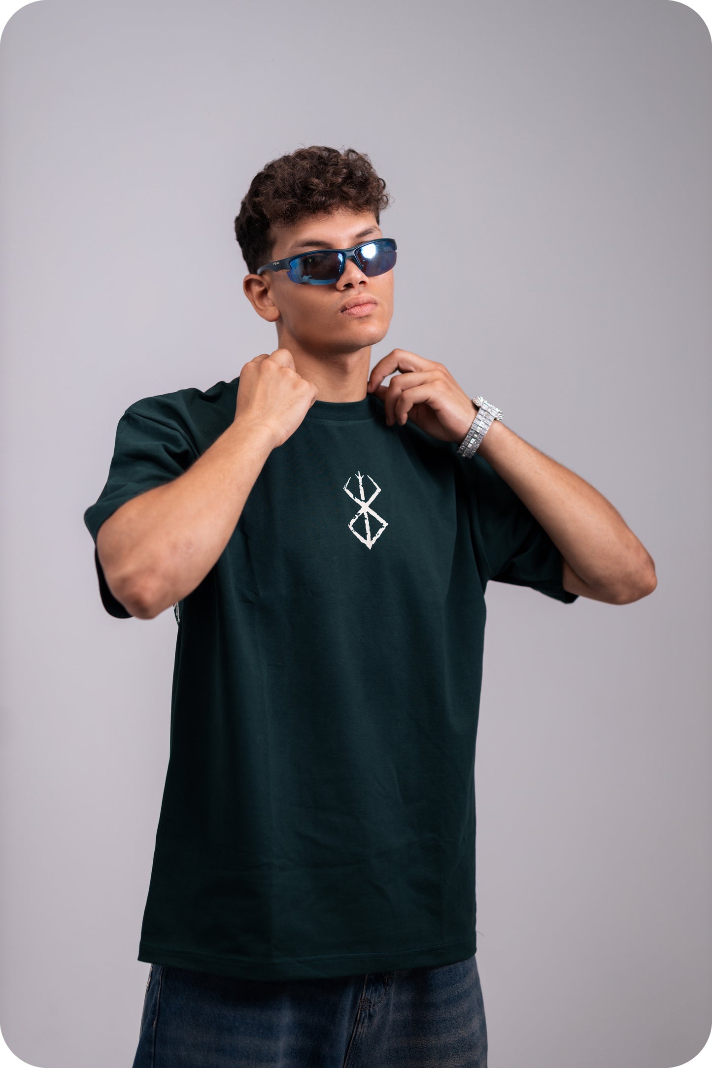REVER – Oversized T-Shirt – Dark Green [JOJO] Print - REVER