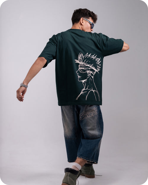 REVER – Oversized T-Shirt – Dark Green [JOJO] Print - REVER
