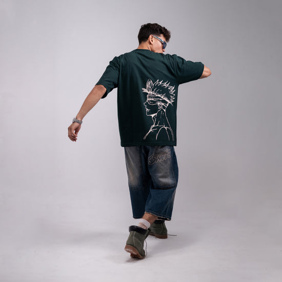 REVER – Oversized T-Shirt – Dark Green [JOJO] Print - REVER