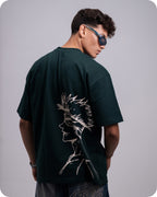 REVER – Oversized T-Shirt – Dark Green [JOJO] Print - REVER