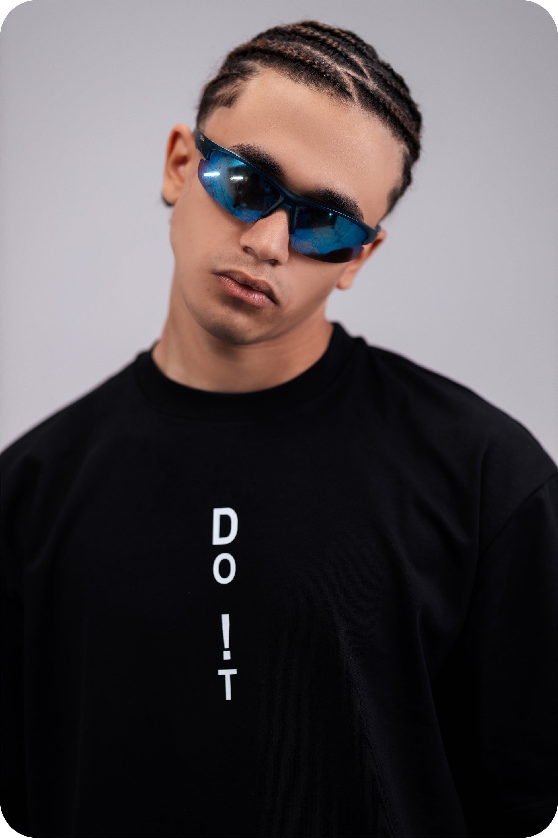REVER – Oversized T-Shirt – Black [Just Do It] Print - REVER