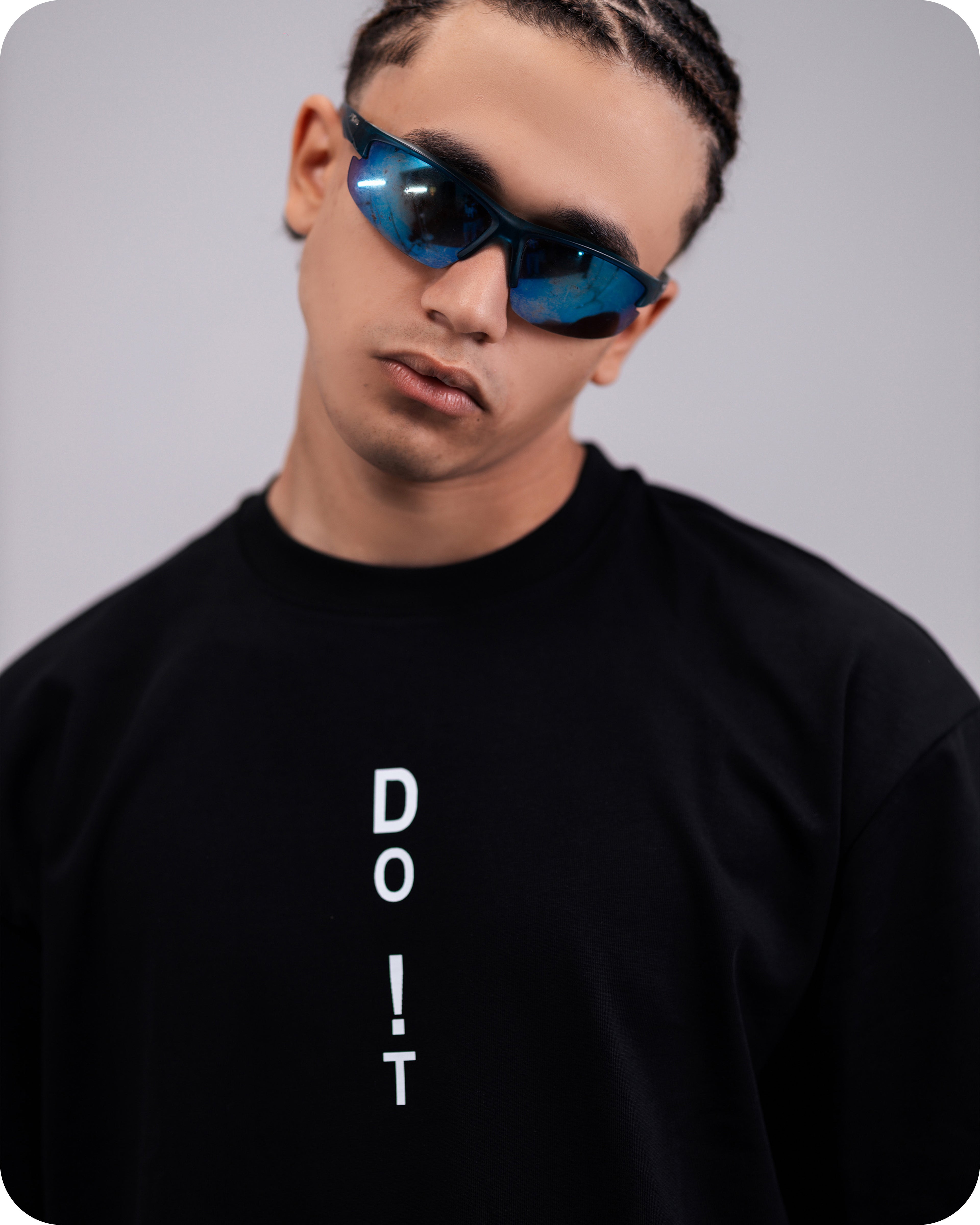 REVER – Oversized T-Shirt – Black [Just Do It] Print - REVER