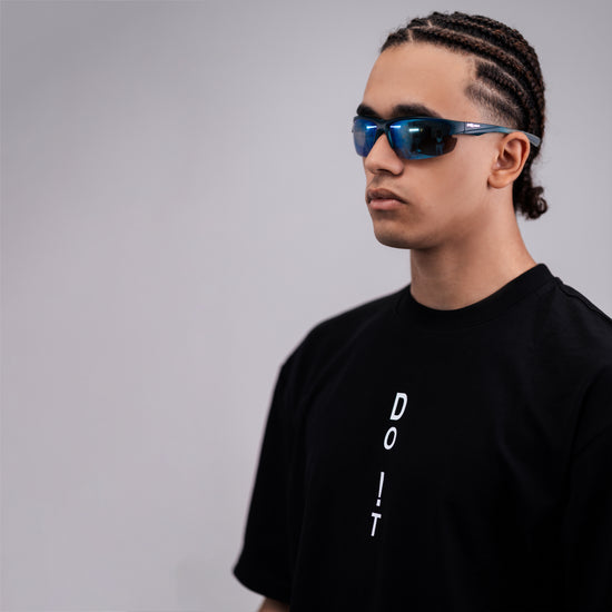 REVER – Oversized T-Shirt – Black [Just Do It] Print - REVER