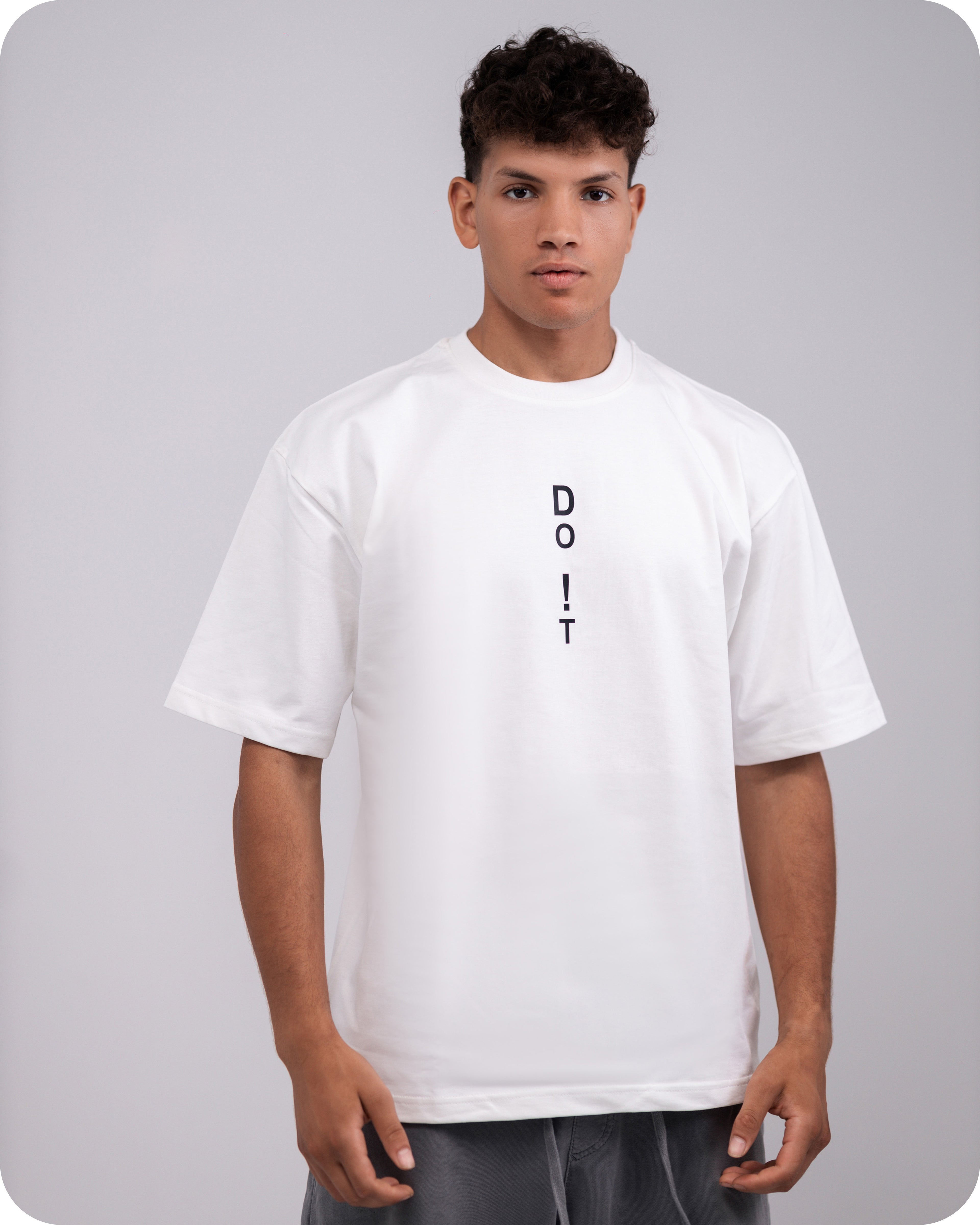 REVER – Oversized T-Shirt – Brown [Just Do It] Print - REVER