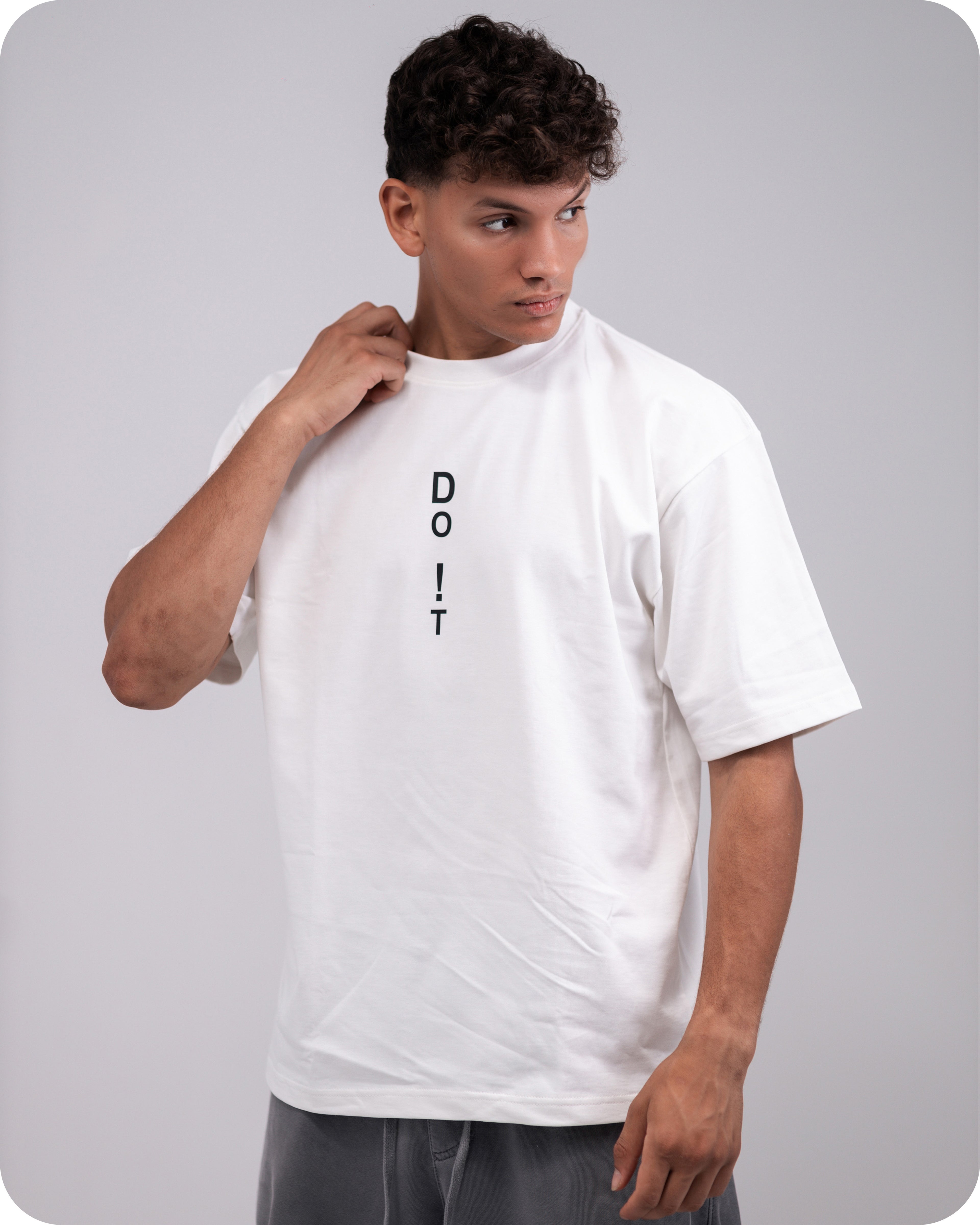 REVER – Oversized T-Shirt – Brown [Just Do It] Print - REVER