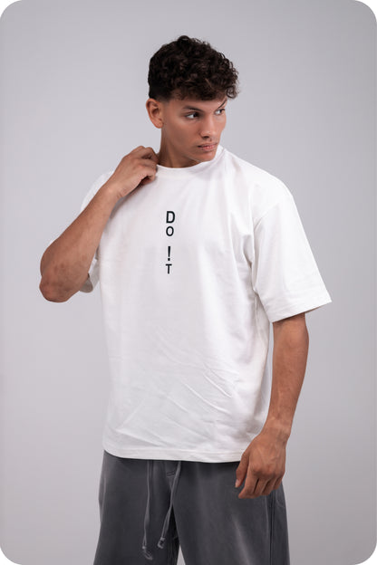 REVER – Oversized T-Shirt – Brown [Just Do It] Print - REVER