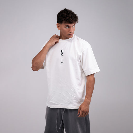 REVER – Oversized T-Shirt – Brown [Just Do It] Print - REVER