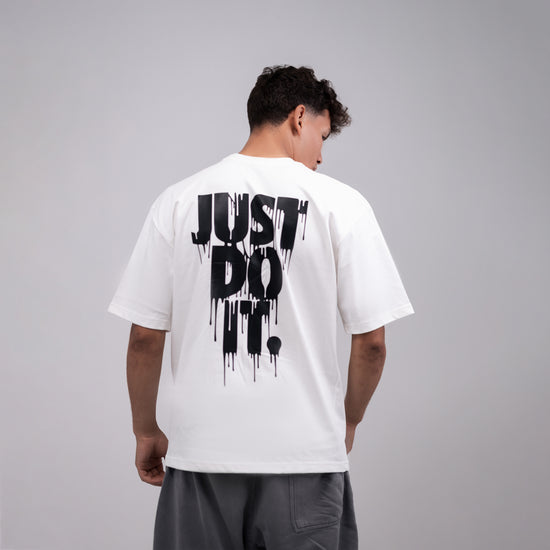 REVER – Oversized T-Shirt – Brown [Just Do It] Print - REVER