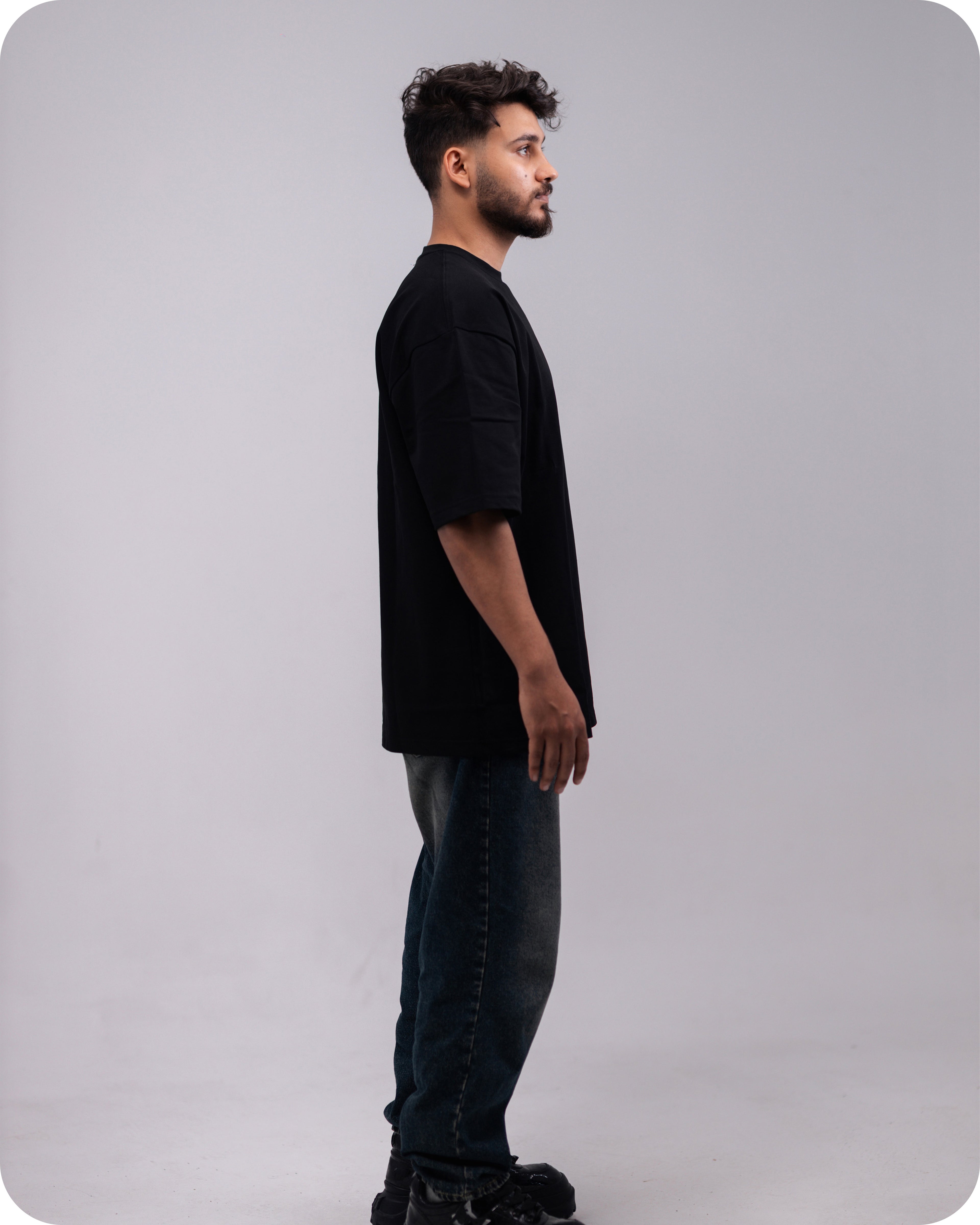 REVER - Oversized T-Shirt - Black [Plain] - REVER