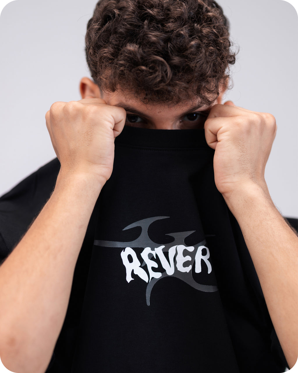 REVER – Oversized T-Shirt – Black [REVER design] Print - REVER