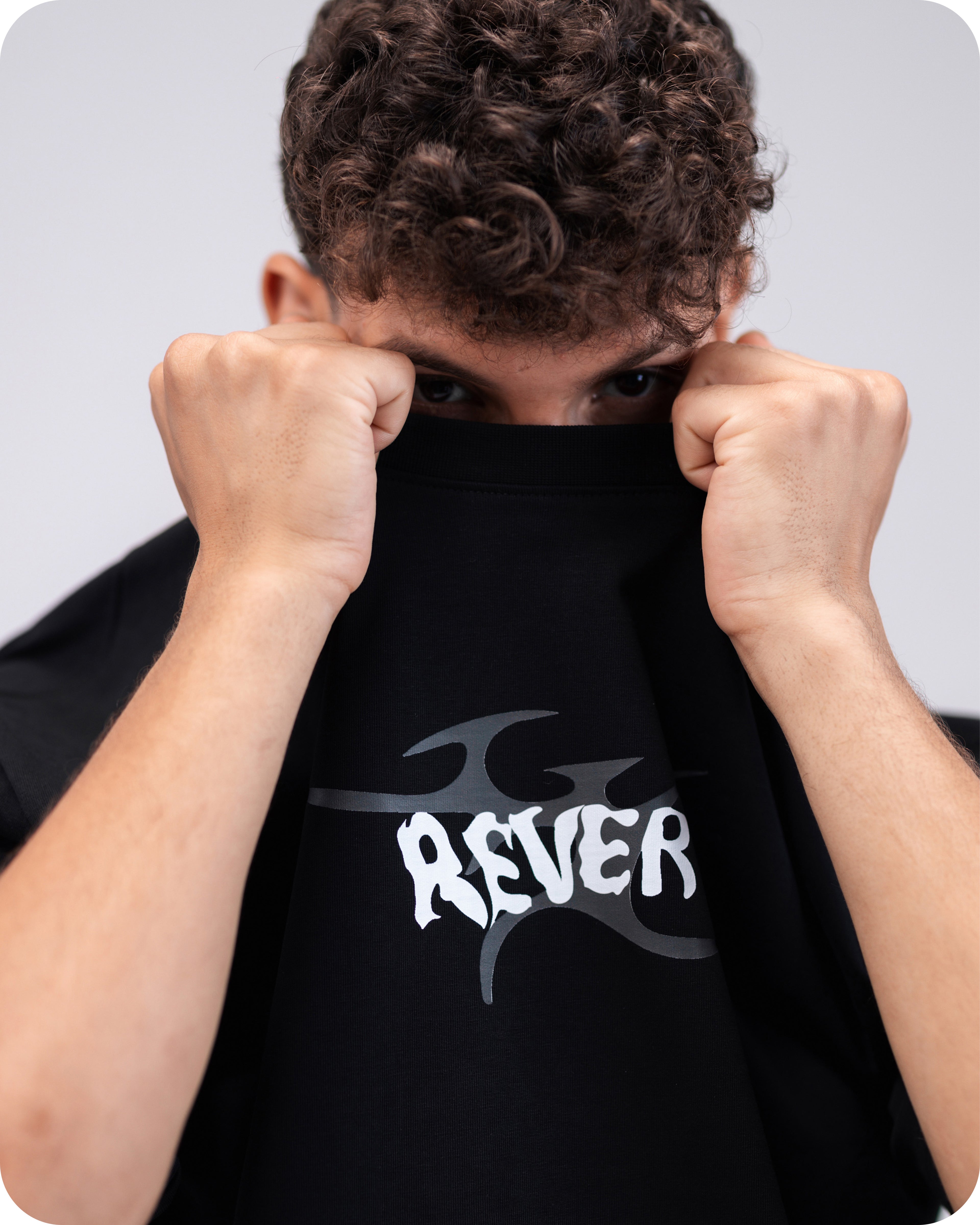 REVER – Oversized T-Shirt – Black [REVER design] Print - REVER