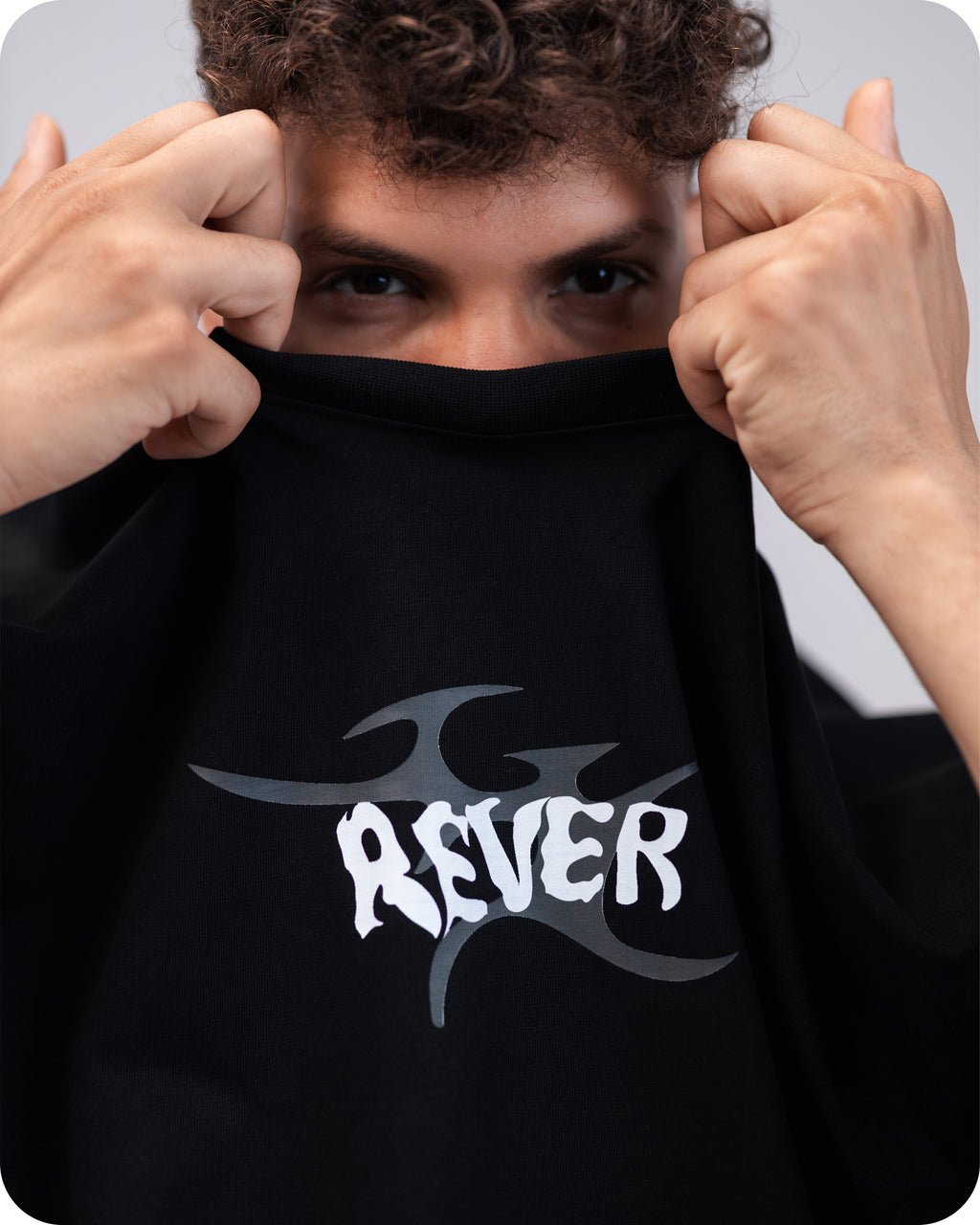 REVER – Oversized T-Shirt – Black [REVER design] Print - REVER