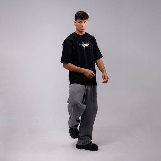 REVER – Oversized T-Shirt – Black [REVER design] Print - REVER