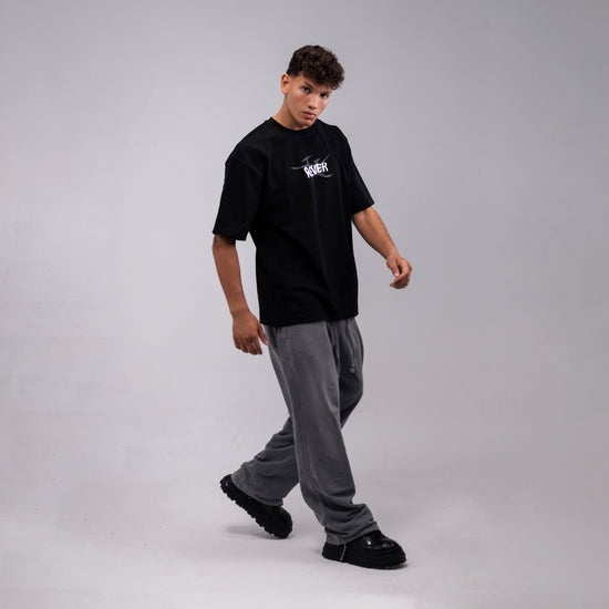 REVER – Oversized T-Shirt – Black [REVER design] Print - REVER