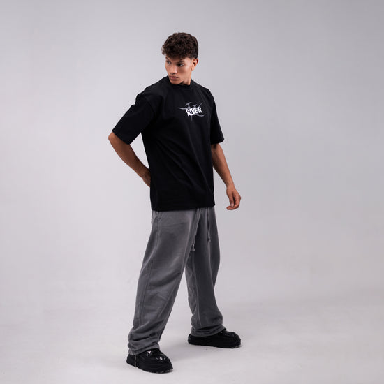 REVER – Oversized T-Shirt – Black [REVER design] Print - REVER