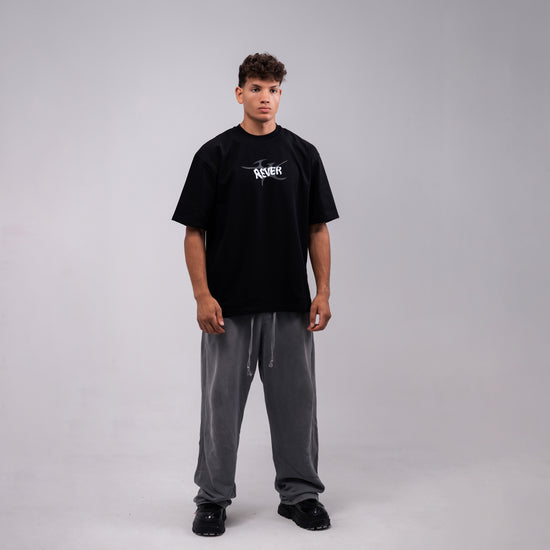 REVER – Oversized T-Shirt – Black [REVER design] Print - REVER
