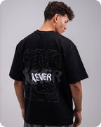 REVER – Oversized T-Shirt – Black [REVER design] Print - REVER