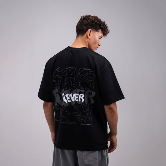 REVER – Oversized T-Shirt – Black [REVER design] Print - REVER