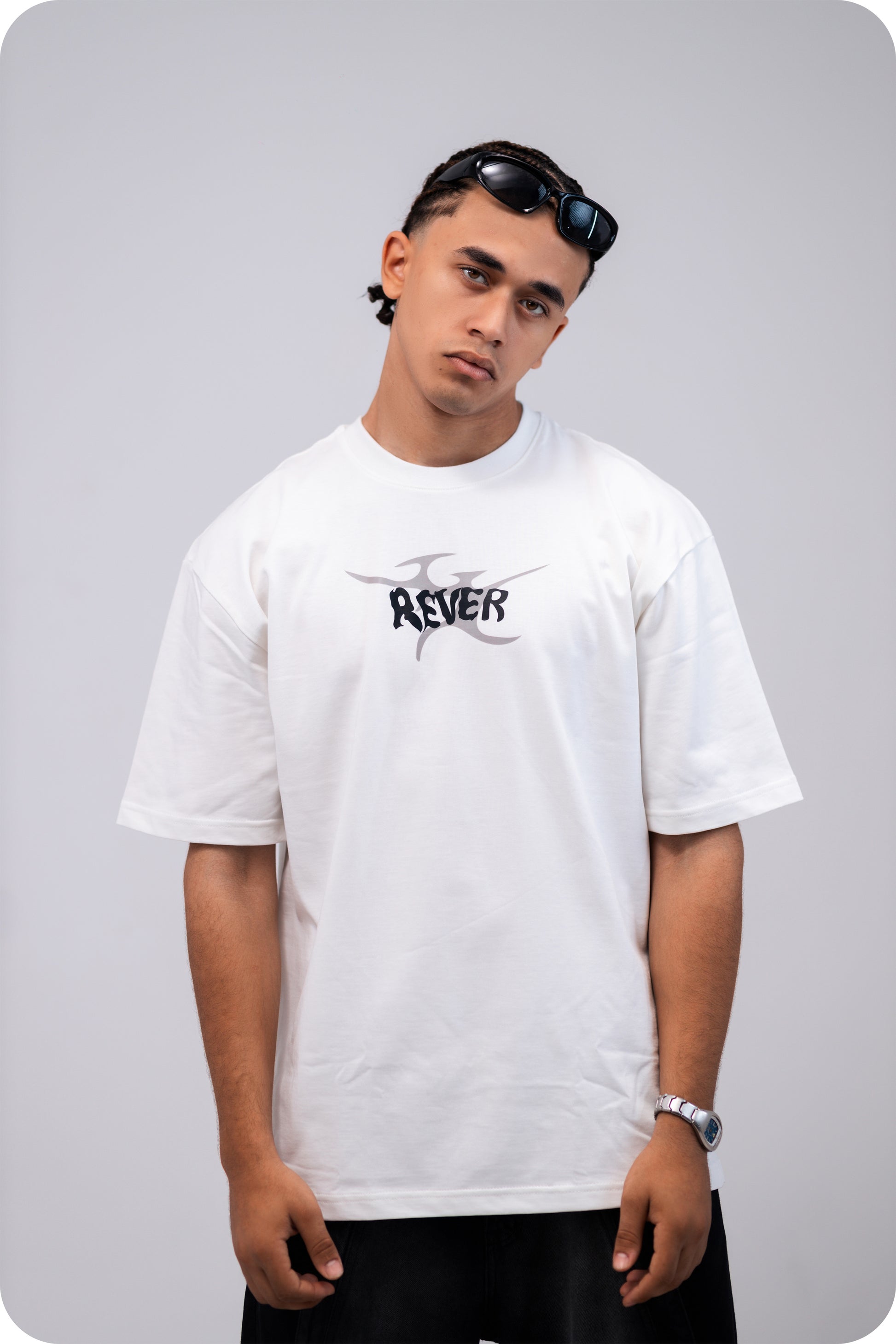 REVER – Oversized T-Shirt – Off - white [REVER design] Print - REVER