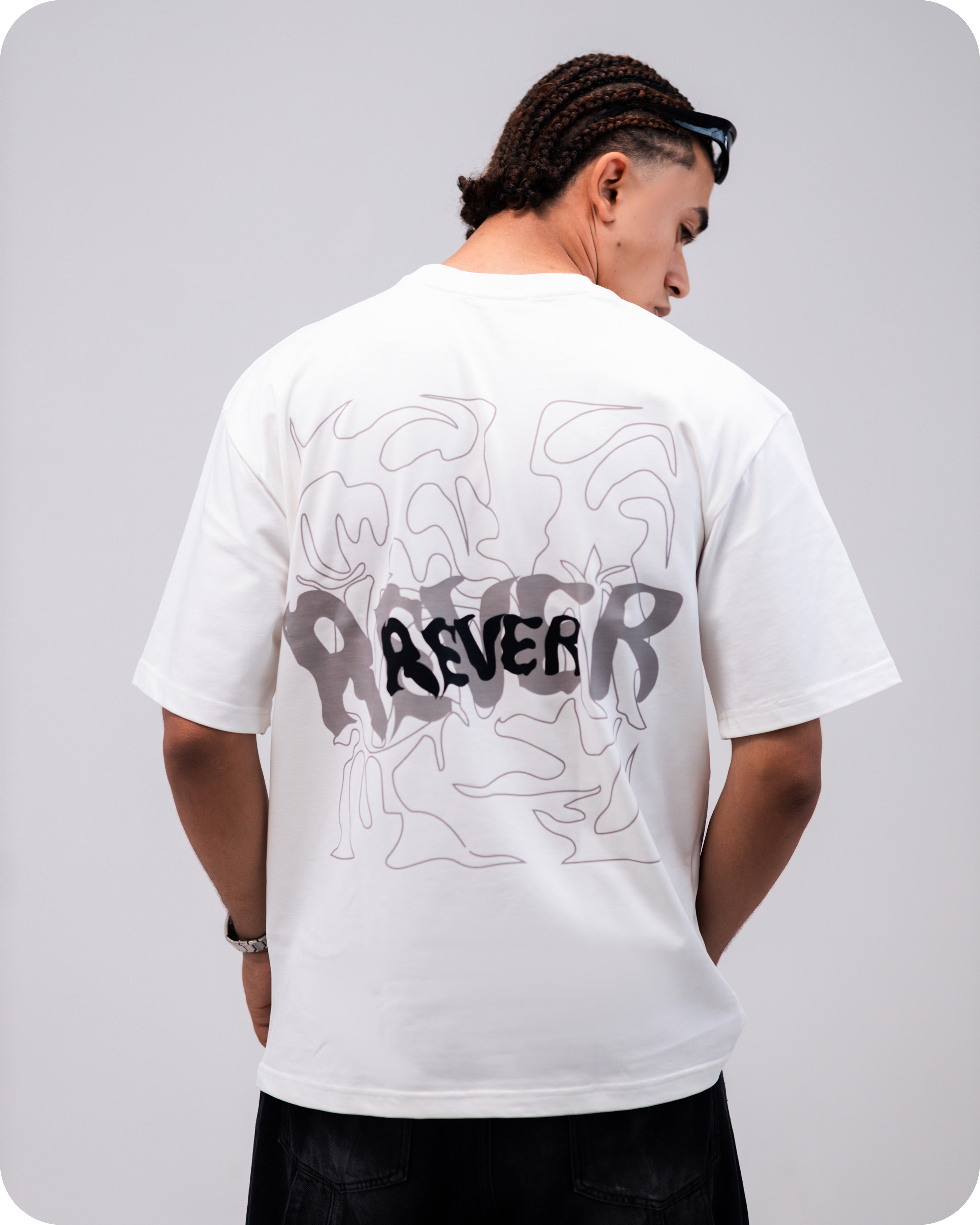 REVER – Oversized T-Shirt – Off - white [REVER design] Print - REVER