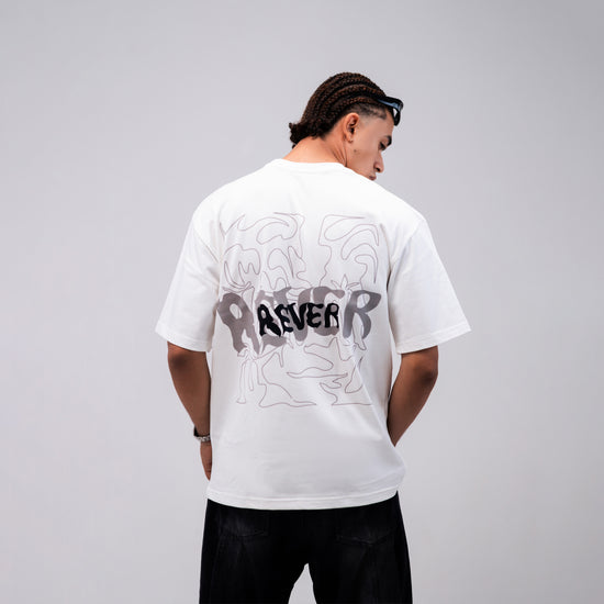REVER – Oversized T-Shirt – Off - white [REVER design] Print - REVER