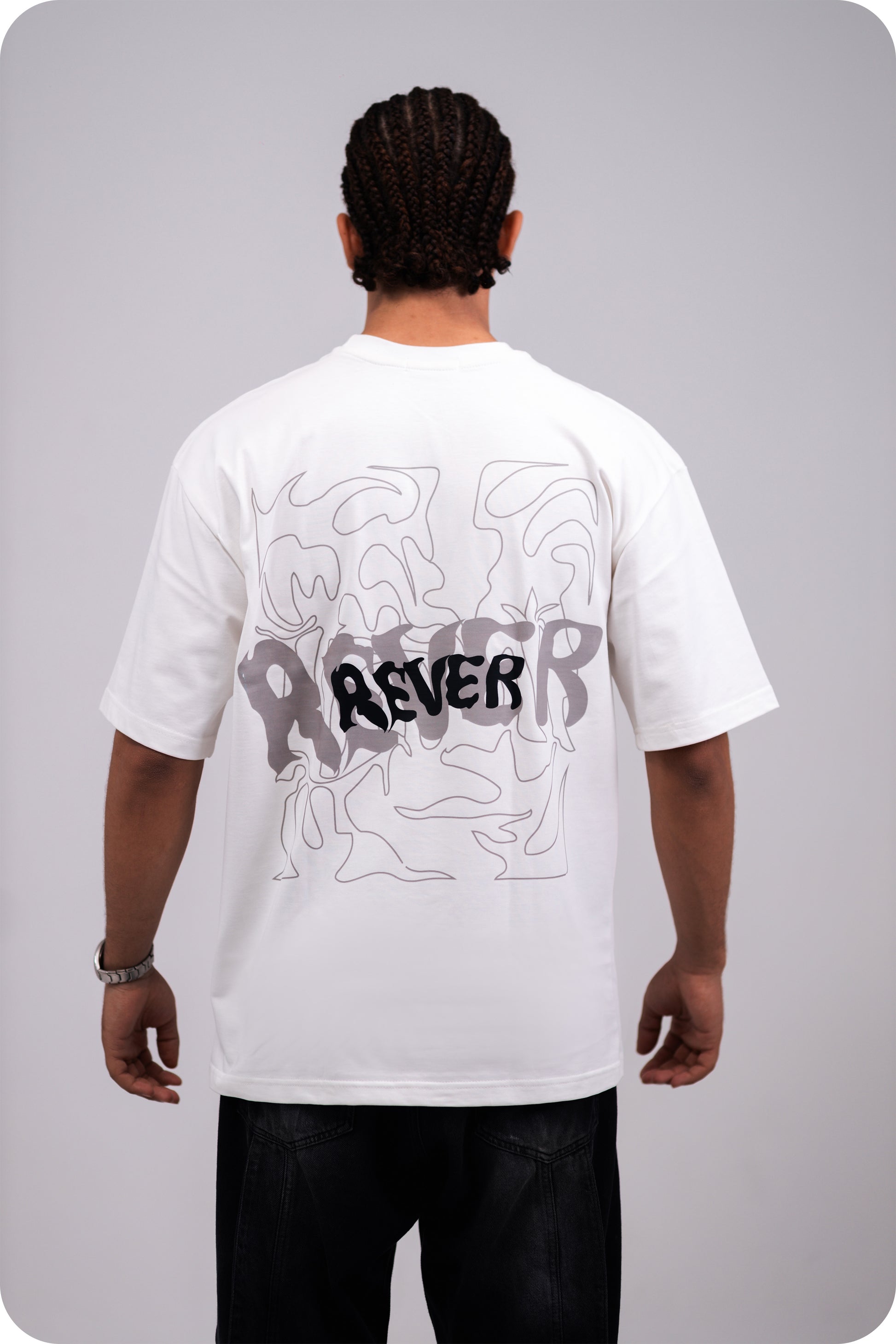 REVER – Oversized T-Shirt – Off - white [REVER design] Print - REVER