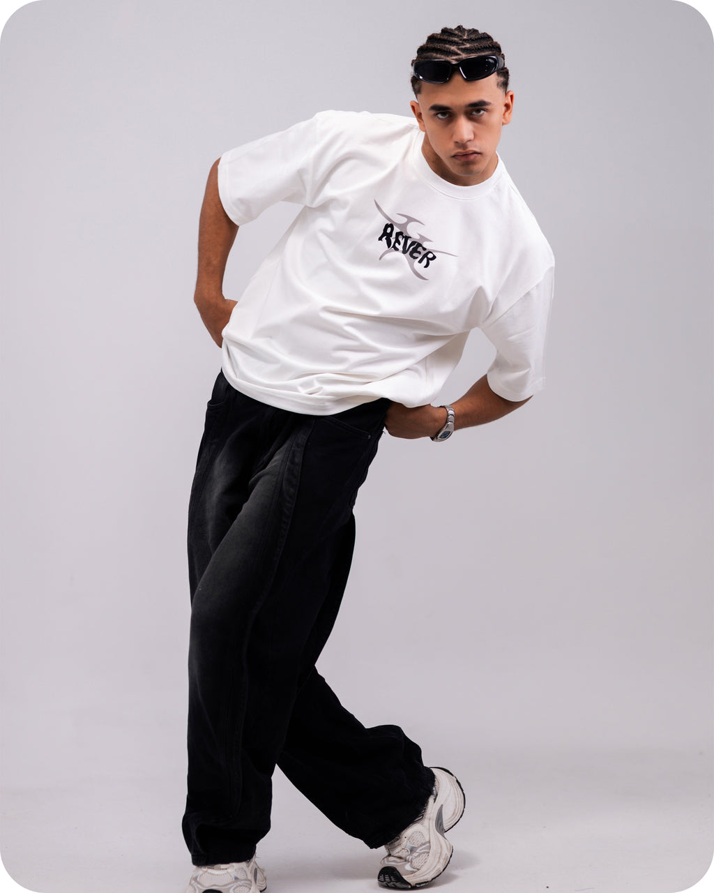 REVER – Oversized T-Shirt – Off - white [REVER design] Print - REVER