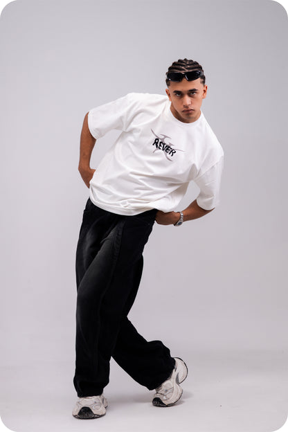 REVER – Oversized T-Shirt – Off - white [REVER design] Print - REVER