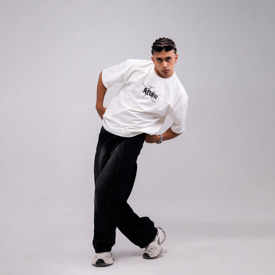 REVER – Oversized T-Shirt – Off - white [REVER design] Print - REVER