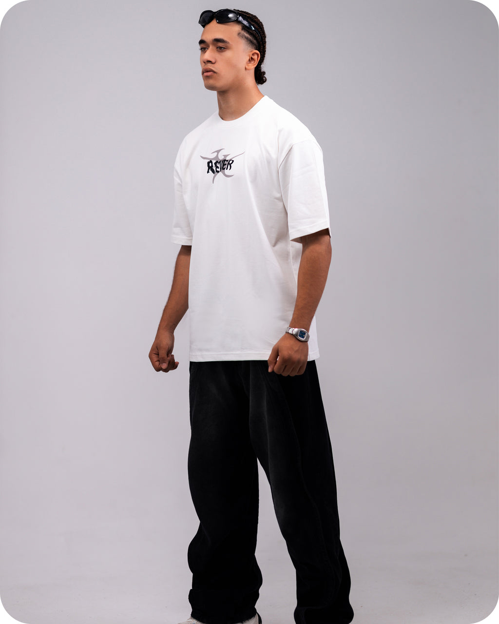 REVER – Oversized T-Shirt – Off - white [REVER design] Print - REVER
