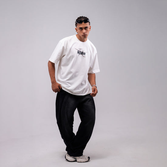 REVER – Oversized T-Shirt – Off - white [REVER design] Print - REVER