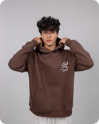 REVER – Oversized Hoodie – Brown AL-FATA Print – Premium soft fabric, relaxed fit for ultimate comfort and effortless street style.