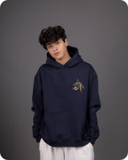 REVER – Oversized Hoodie – Navy ANUBIS Print – Premium soft fabric, relaxed fit for ultimate comfort and effortless street style.